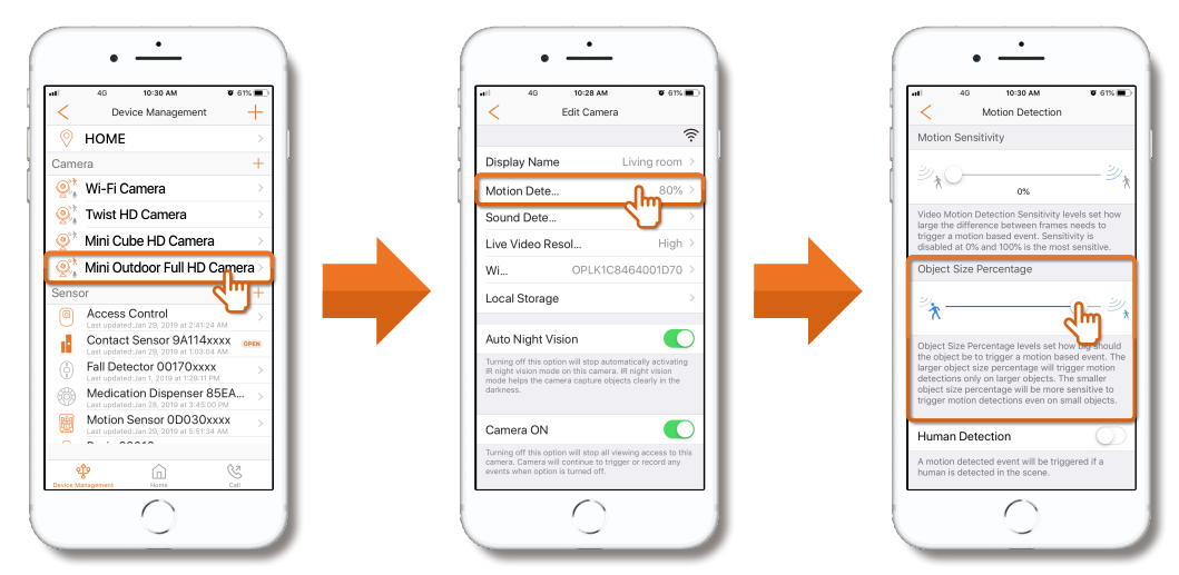 Motion Detection Customization Options